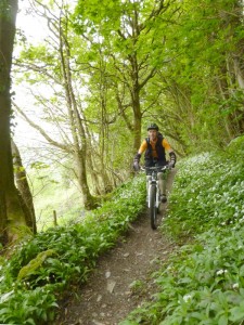 Shane on the Rectory singletrack in the Ceiriog Valley. 